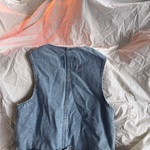 Vintage Gap Light Wash CROPPED Denim Vest with Front Pockets - Picture 3 of 7